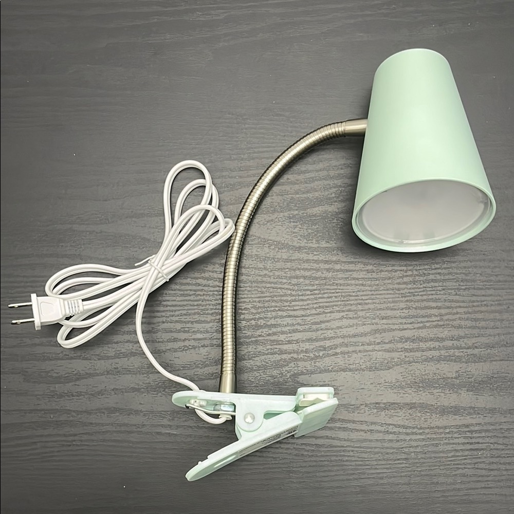 Mint Green Clip-On Desk/Nightstand Lamp